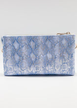 Load image into Gallery viewer, Cross-body Snake Shimmer Periwinkle