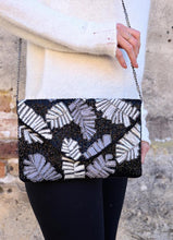 Load image into Gallery viewer, Palm Leaf Beaded Cross-body Black
