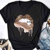 “Cheetah “ lips Tee