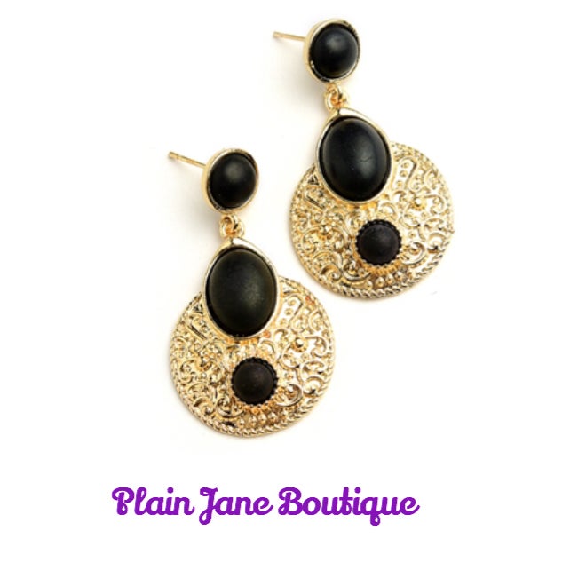 Circle Hanging Post Earrings