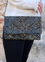 Load image into Gallery viewer, Velvet Bead And Sequin Cross-body Black
