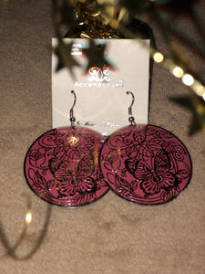 Fuchsia Circle Earrings