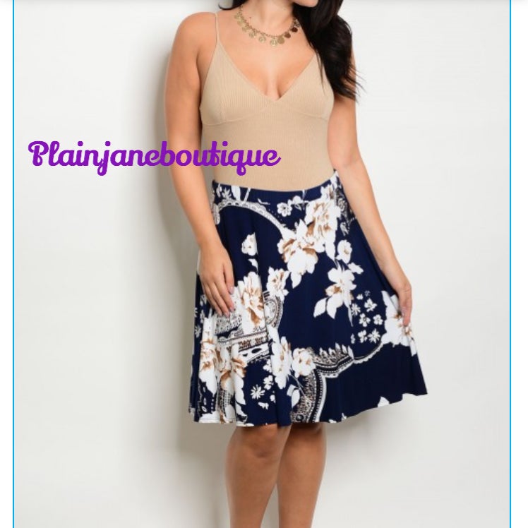 Blue Flowers Skirt