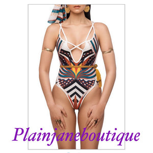 Printed one piece swimsuits