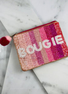 Bougie Striped Beaded Coin Pouch