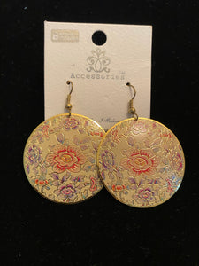 Round hanging earrings