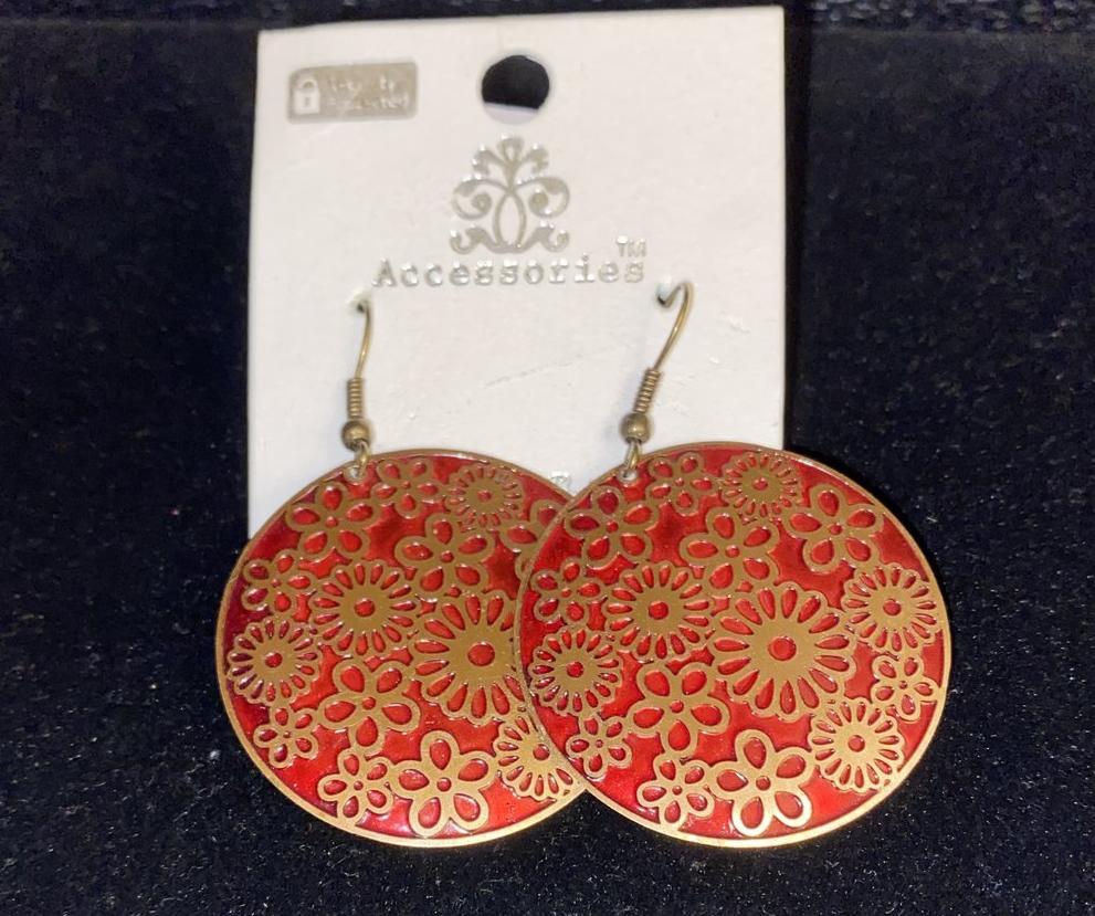 Flowers Print Hanging Earrings