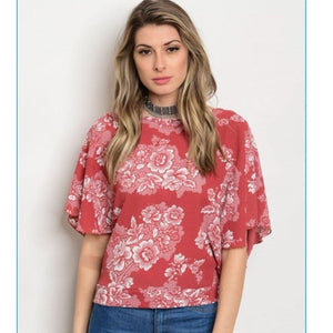 Floral Back Tie Top