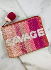 Savage Striped Beaded Coin Pouch